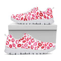 Red And Pink Lips Pattern Print White Running Shoes
