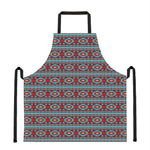 Red And Teal Southwestern Pattern Print Apron