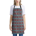 Red And Teal Southwestern Pattern Print Apron