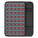 Red And Teal Southwestern Pattern Print Car Center Console Cover