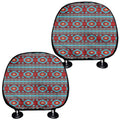 Red And Teal Southwestern Pattern Print Car Headrest Covers
