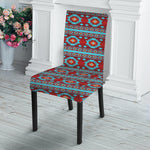 Red And Teal Southwestern Pattern Print Dining Chair Slipcover
