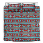 Red And Teal Southwestern Pattern Print Duvet Cover Bedding Set