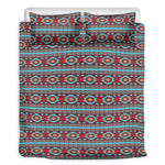 Red And Teal Southwestern Pattern Print Duvet Cover Bedding Set