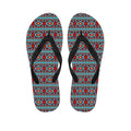 Red And Teal Southwestern Pattern Print Flip Flops