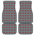 Red And Teal Southwestern Pattern Print Front and Back Car Floor Mats