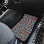 Red And Teal Southwestern Pattern Print Front Car Floor Mats