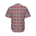 Red And Teal Southwestern Pattern Print Men's Baseball Jersey