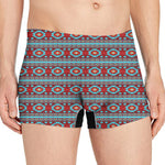 Red And Teal Southwestern Pattern Print Men's Boxer Briefs
