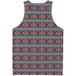 Red And Teal Southwestern Pattern Print Men's Tank Top