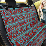 Red And Teal Southwestern Pattern Print Pet Car Back Seat Cover