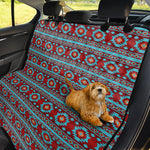 Red And Teal Southwestern Pattern Print Pet Car Back Seat Cover