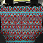 Red And Teal Southwestern Pattern Print Pet Car Back Seat Cover
