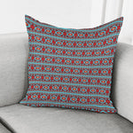 Red And Teal Southwestern Pattern Print Pillow Cover
