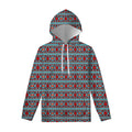Red And Teal Southwestern Pattern Print Pullover Hoodie