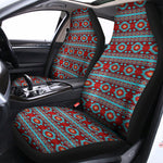 Red And Teal Southwestern Pattern Print Universal Fit Car Seat Covers