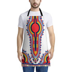 Red And White African Dashiki Print Apron
