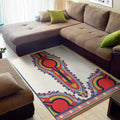 Red And White African Dashiki Print Floor Mat