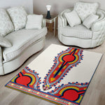 Red And White African Dashiki Print Area Rug