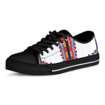 Red And White African Dashiki Print Black Low Top Shoes