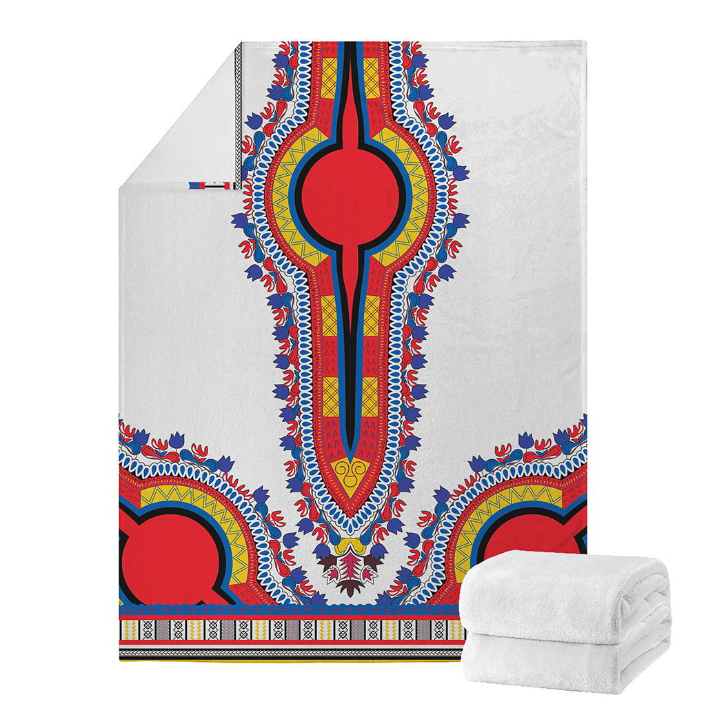 Red And White African Dashiki Print Blanket