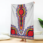 Red And White African Dashiki Print Blanket