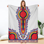 Red And White African Dashiki Print Blanket