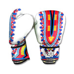 Red And White African Dashiki Print Boxing Gloves
