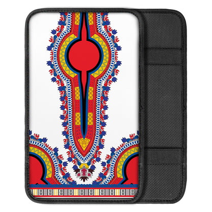 Red And White African Dashiki Print Car Center Console Cover