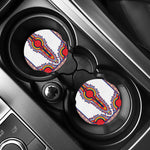Red And White African Dashiki Print Car Coasters