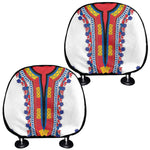 Red And White African Dashiki Print Car Headrest Covers