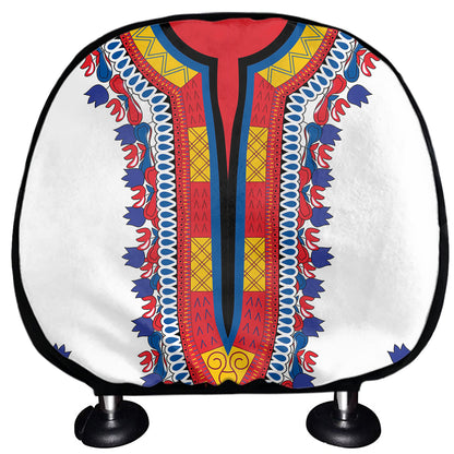 Red And White African Dashiki Print Car Headrest Covers