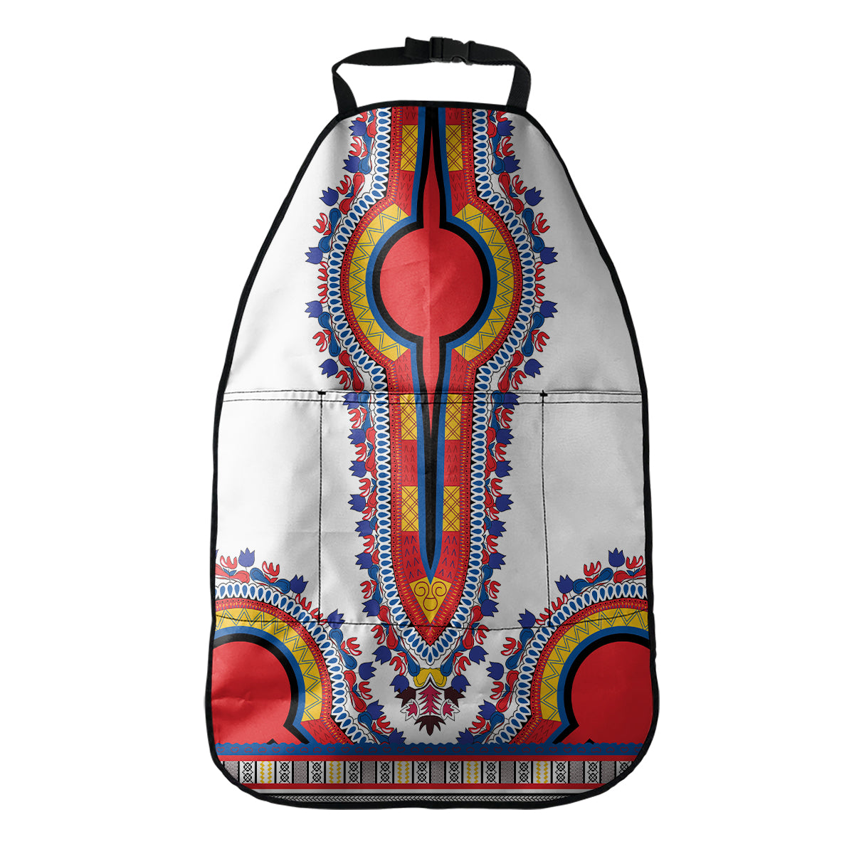 Red And White African Dashiki Print Car Seat Organizers