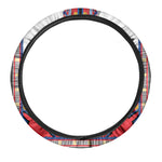Red And White African Dashiki Print Car Steering Wheel Cover