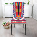 Red And White African Dashiki Print Dining Chair Slipcover
