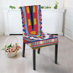 Red And White African Dashiki Print Dining Chair Slipcover