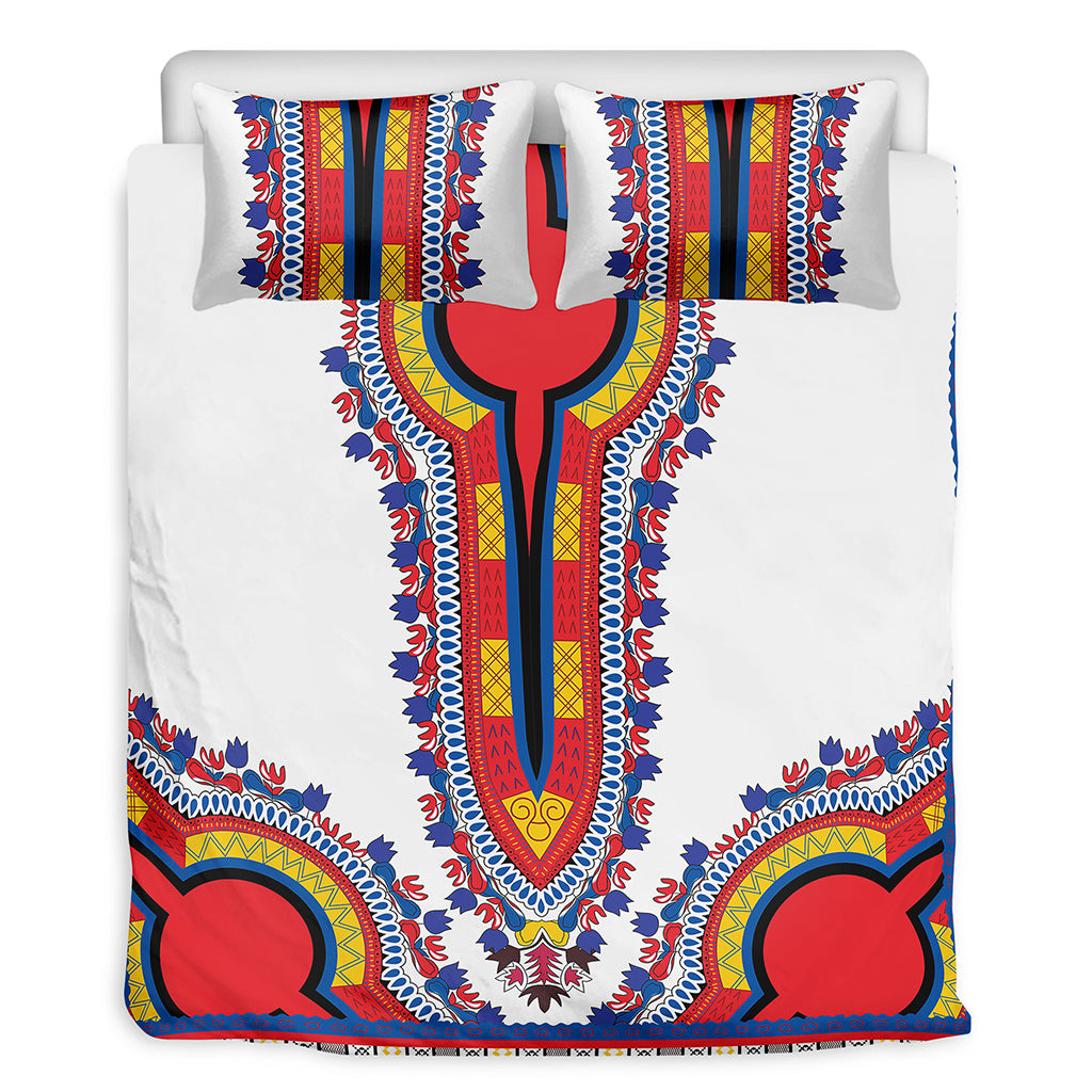 Red And White African Dashiki Print Duvet Cover Bedding Set