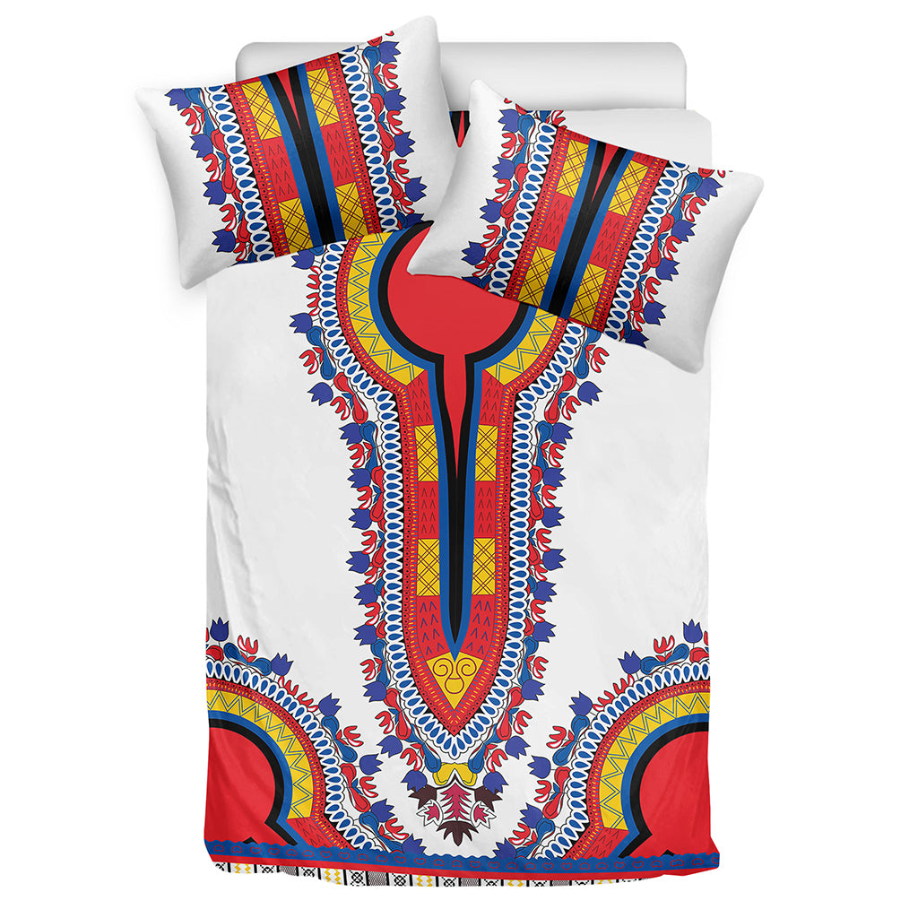Red And White African Dashiki Print Duvet Cover Bedding Set