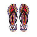 Red And White African Dashiki Print Flip Flops