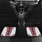 Red And White African Dashiki Print Front and Back Car Floor Mats