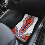 Red And White African Dashiki Print Front and Back Car Floor Mats