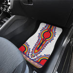 Red And White African Dashiki Print Front Car Floor Mats