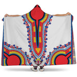 Red And White African Dashiki Print Hooded Blanket