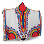 Red And White African Dashiki Print Hooded Blanket
