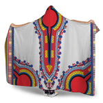 Red And White African Dashiki Print Hooded Blanket