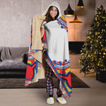 Red And White African Dashiki Print Hooded Blanket