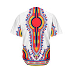 Red And White African Dashiki Print Men's Baseball Jersey