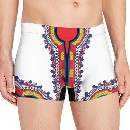 Red And White African Dashiki Print Men's Boxer Briefs