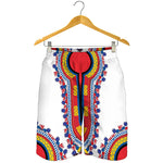 Red And White African Dashiki Print Men's Shorts
