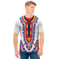 Red And White African Dashiki Print Men's T-Shirt